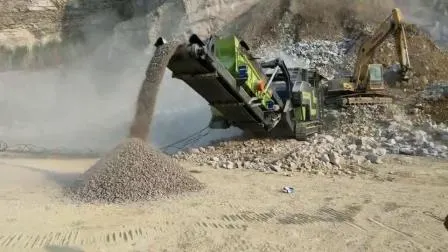 花崗岩の破砕とふるい分け用の無限軌道ホイールを備えた移動式破砕機